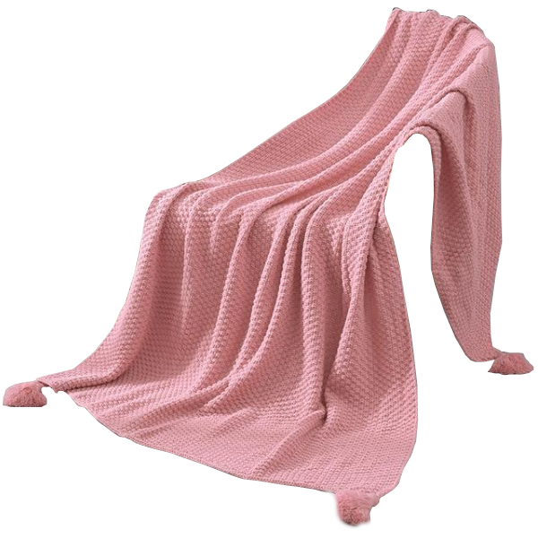 Tasseled Knit Throw Blanket Decor
