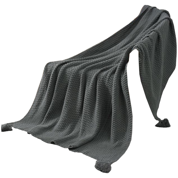 Tasseled Knit Throw Blanket Decor