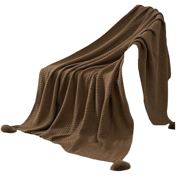 Tasseled Knit Throw Blanket Decor