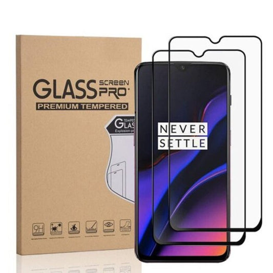 Tempered Glass Film For Oneplus 7 / 6T 2Pcs Black