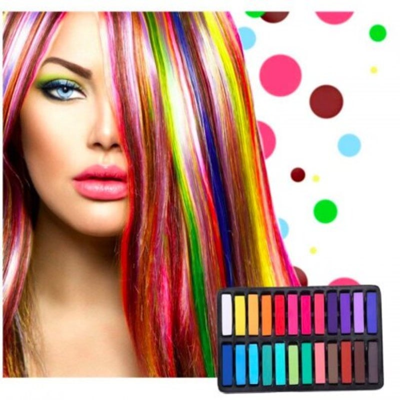 Temporary 24 Colors Crayons For Hair Non Toxic Chalk Dye Pastels Stick Diy Styling Tools