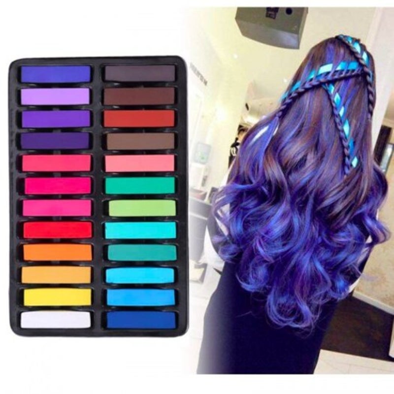 Temporary 24 Colors Crayons For Hair Non Toxic Chalk Dye Pastels Stick Diy Styling Tools