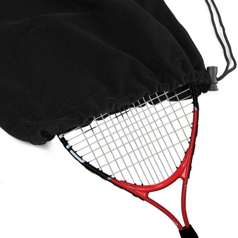 Tennis Racquet Cover Bag Soft Fleece Storage Case Racket Black