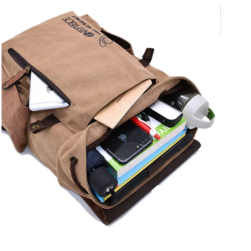 The New One Piece Naruto Anime Peripheral Backpack Shoulder Bag Primary And Secondary School Students Canvas Gifts