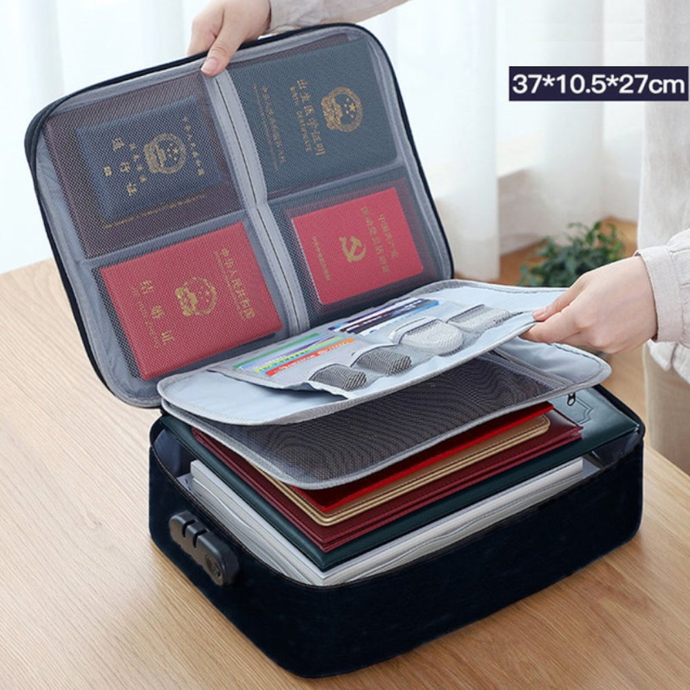 Three Layer Passport Document Certificate File Organiser With Lock