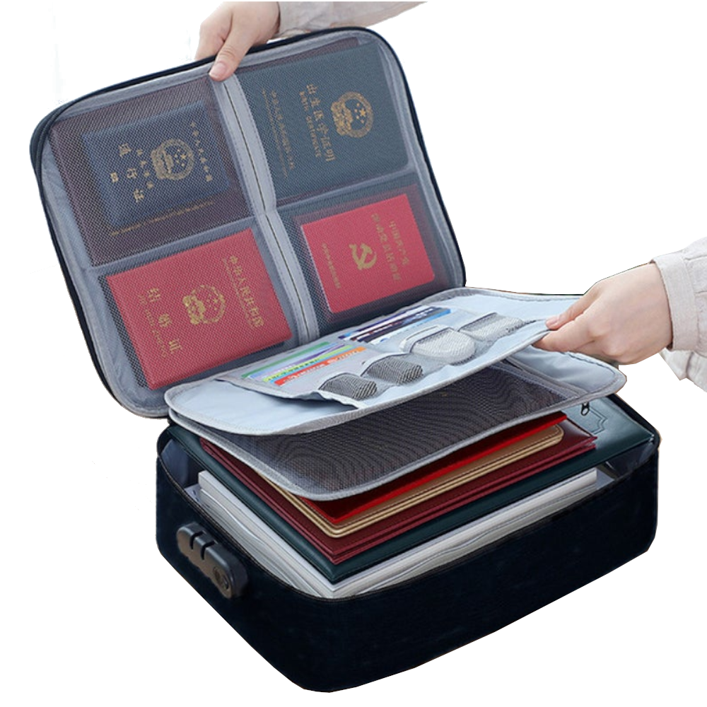 Three Layer Passport Document Certificate File Organiser With Lock