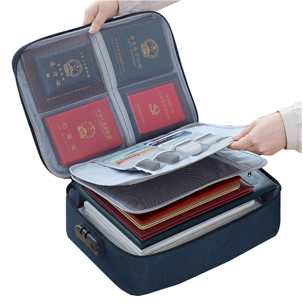Three Layer Passport Document Certificate File Organiser With Lock