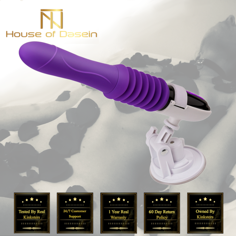 Telescopic Thrusting Dildo Vibrator Pumping Gun Bdsm Unisex