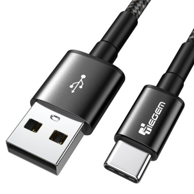 Usb Type C Cable 3A Fast Charging Charger Black 30Cm