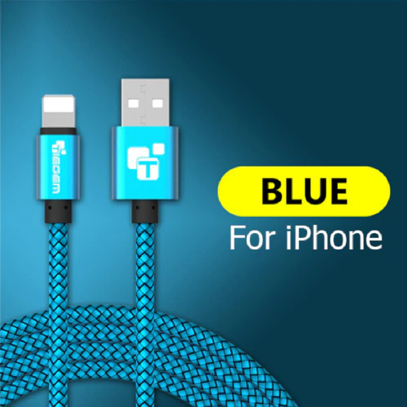 Usb Cable For Iphone 6 6S 7 8 Plus X Xs Xr 2A Fast Charging Cables Blue 25Cm