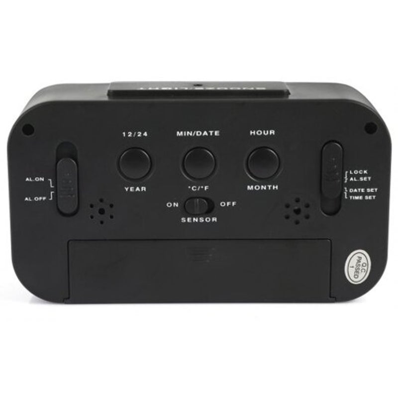 Timer Calendar Temperature Alarm Clock Black