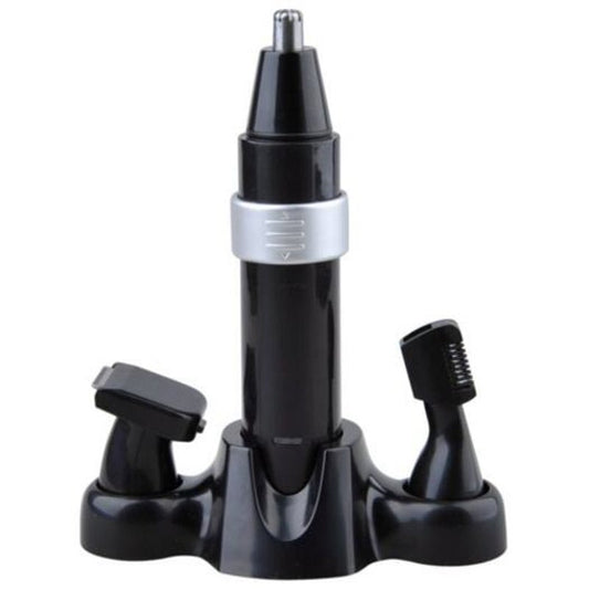 Rechargeable 3 In1 Nose Trimmer Men's Personal Grooming Kit Hair Removal Face Eyebrow Ear Black And Silver