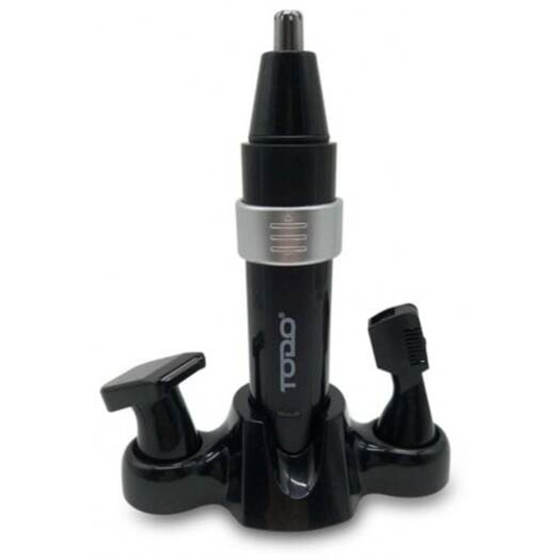 Rechargeable 3 In1 Nose Trimmer Men's Personal Grooming Kit Hair Removal Face Eyebrow Ear Black And Silver