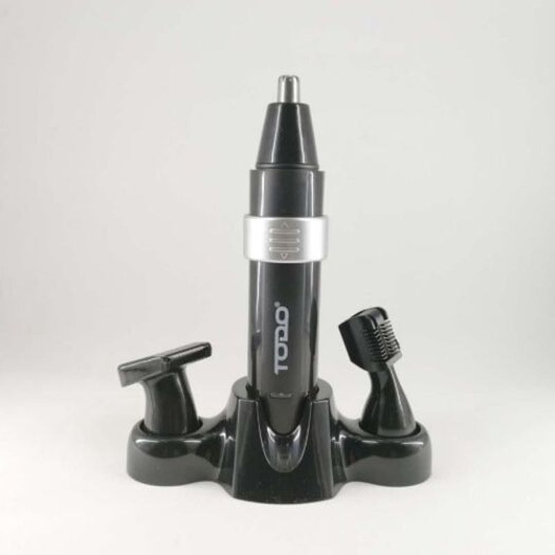 Rechargeable 3 In1 Nose Trimmer Men's Personal Grooming Kit Hair Removal Face Eyebrow Ear Black And Silver