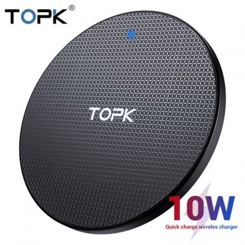Wireless Charger For Iphone Xs Max 10W Fast Charging Pad Samsung Note 9 8 S10 Plus Black