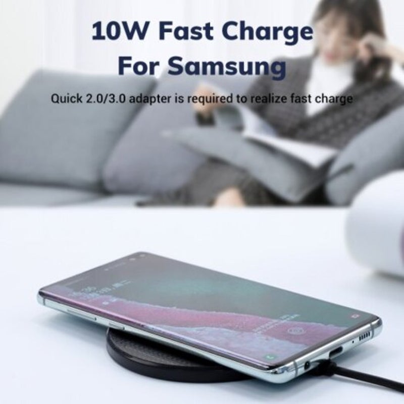 Wireless Charger For Iphone Xs Max 10W Fast Charging Pad Samsung Note 9 8 S10 Plus Black