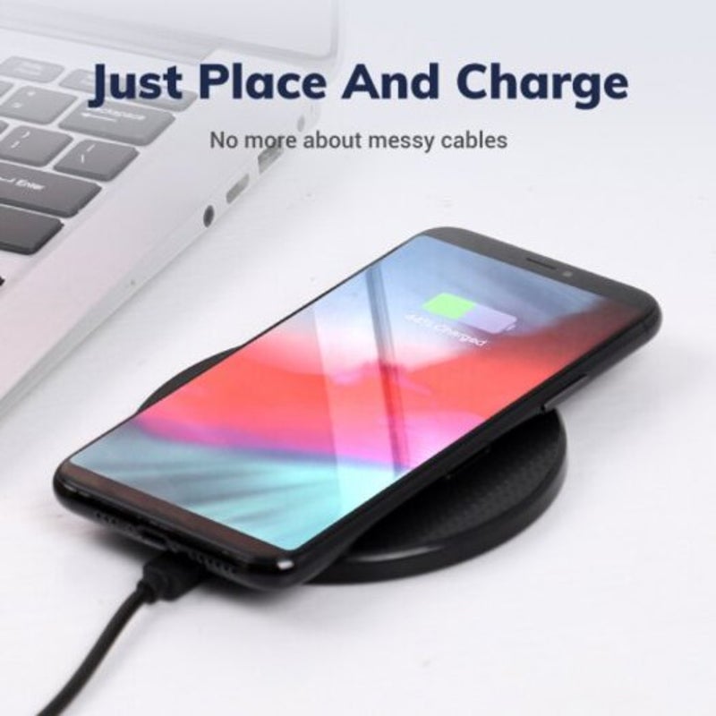 Wireless Charger For Iphone Xs Max 10W Fast Charging Pad Samsung Note 9 8 S10 Plus Black