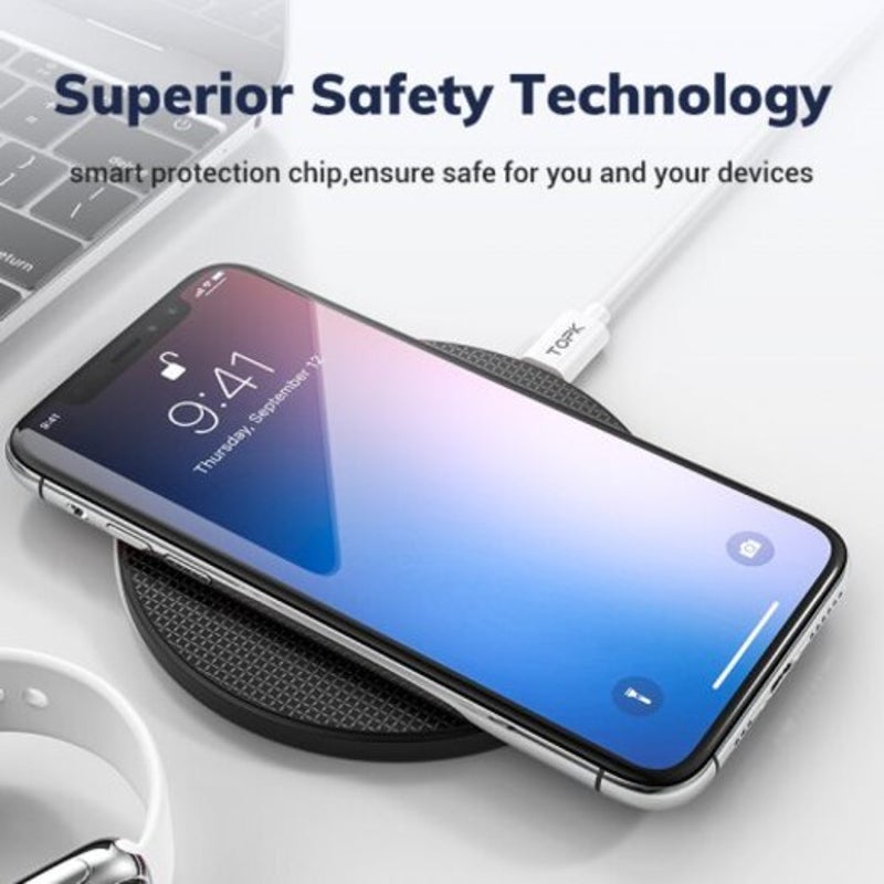 Wireless Charger For Iphone Xs Max 10W Fast Charging Pad Samsung Note 9 8 S10 Plus Black