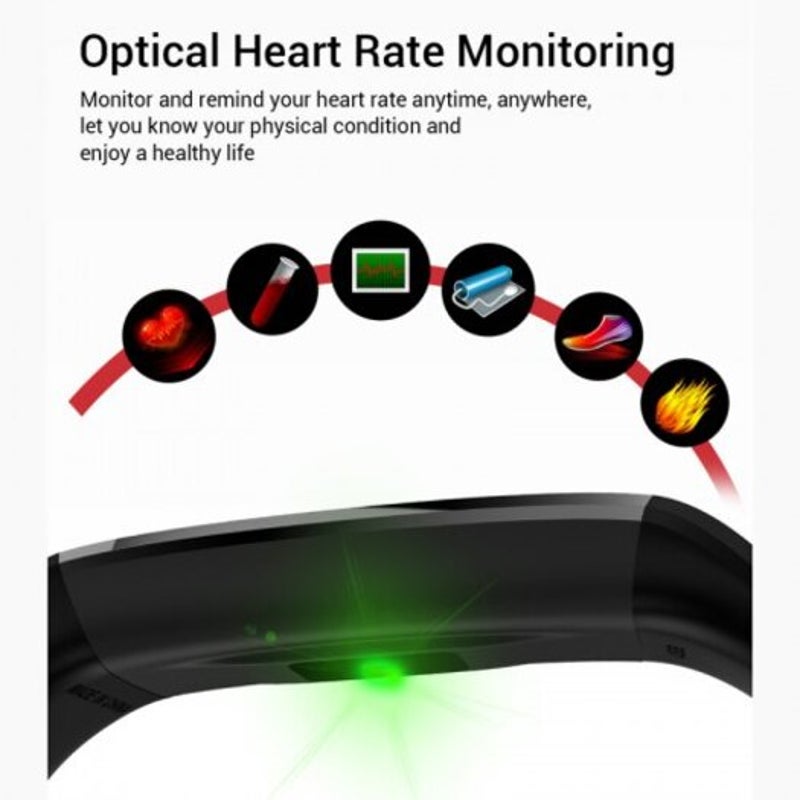 R12 Smart Sport Men Women Bracelet Wristband Color Call Message Step Usb Band Red