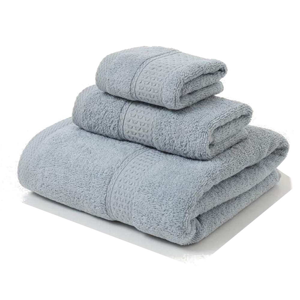 Towels 3Pcs Soft Cotton Set Lightweight Bath