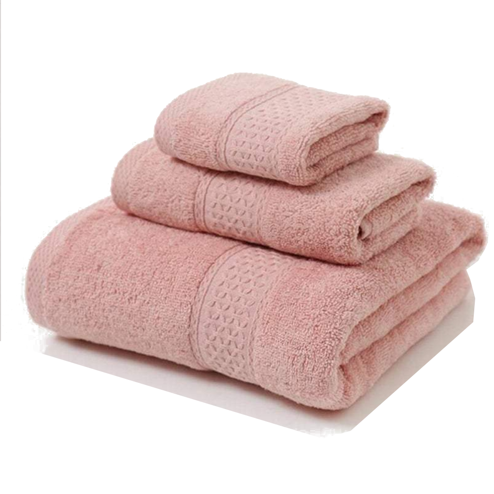 Towels 3Pcs Soft Cotton Set Lightweight Bath