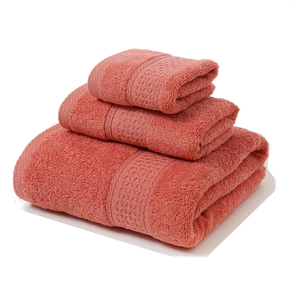 Towels 3Pcs Soft Cotton Set Lightweight Bath