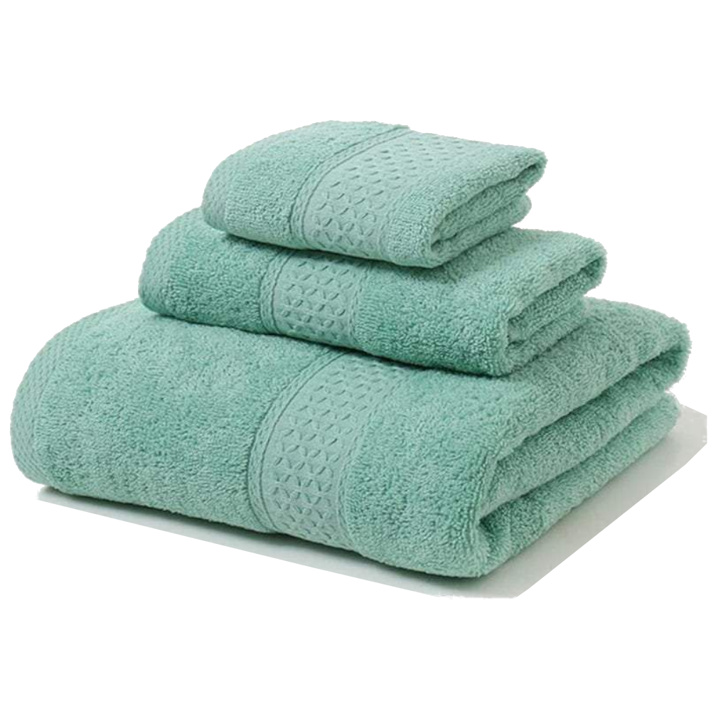 Towels 3Pcs Soft Cotton Set Lightweight Bath