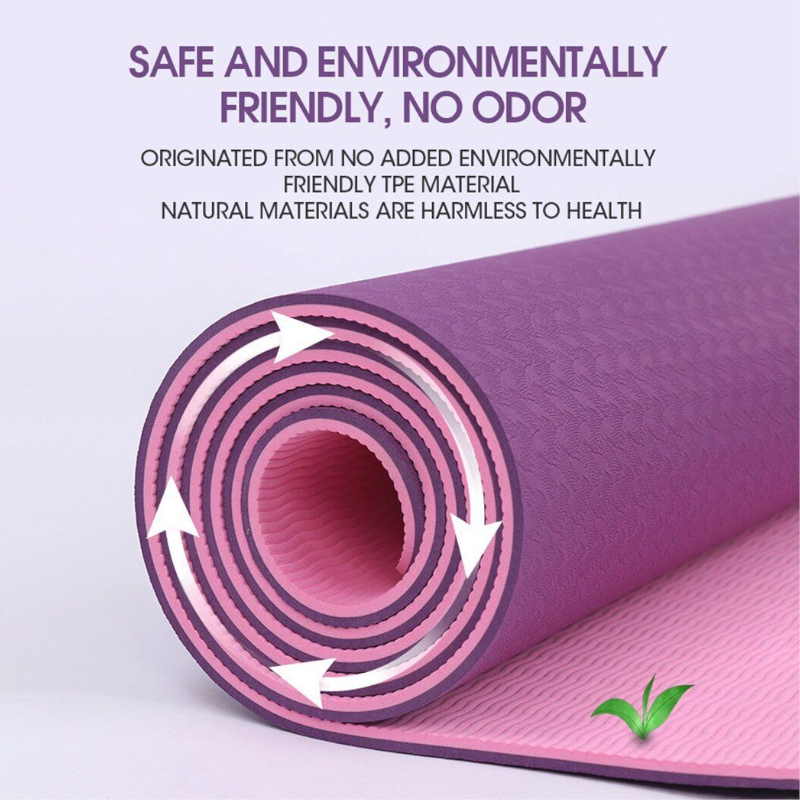 Tpe Exercise Yoga Mat Non-Slip Gym Fitness Pilates Workouts Thick Pad Mats