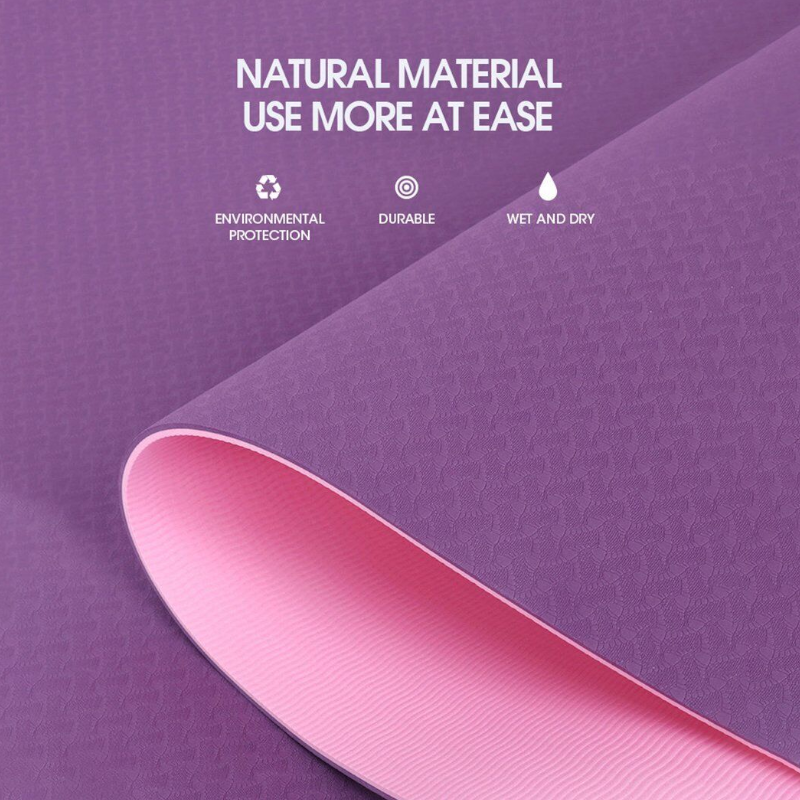Tpe Exercise Yoga Mat Non-Slip Gym Fitness Pilates Workouts Thick Pad Mats