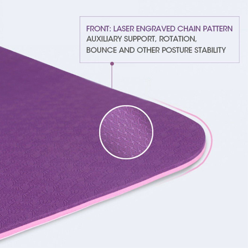 Tpe Exercise Yoga Mat Non-Slip Gym Fitness Pilates Workouts Thick Pad Mats