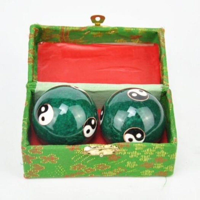 Traditional Chinese Exercise Stress Message Balls With Chime Improve Joints Blue