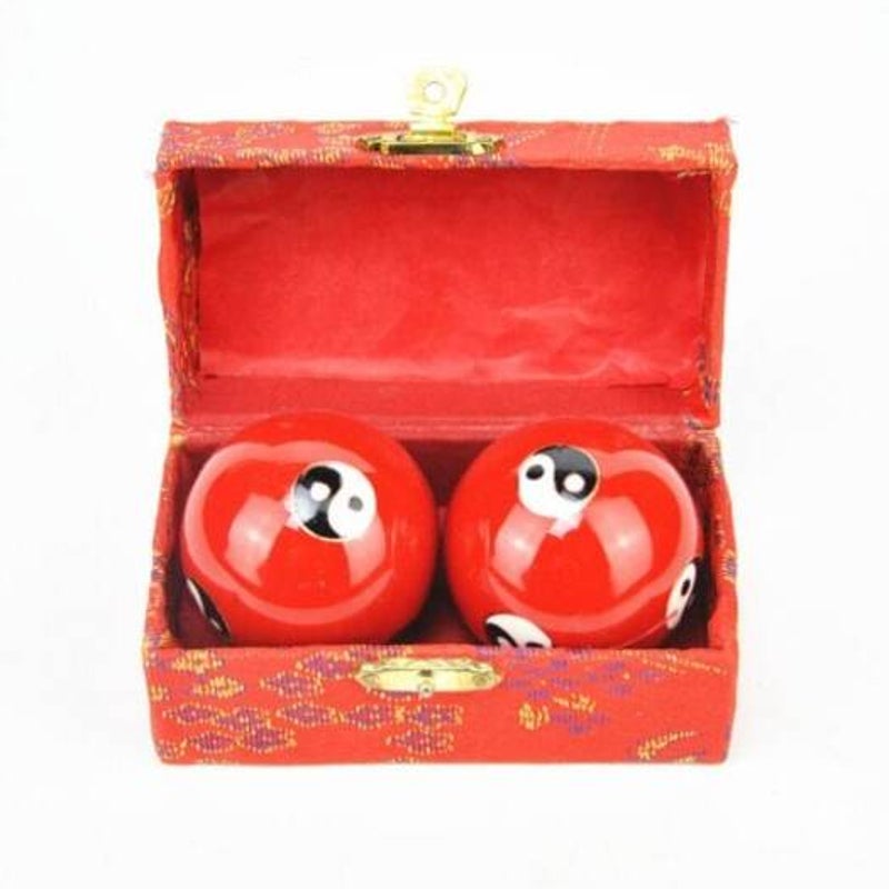 Traditional Chinese Exercise Stress Message Balls With Chime Improve Joints Blue