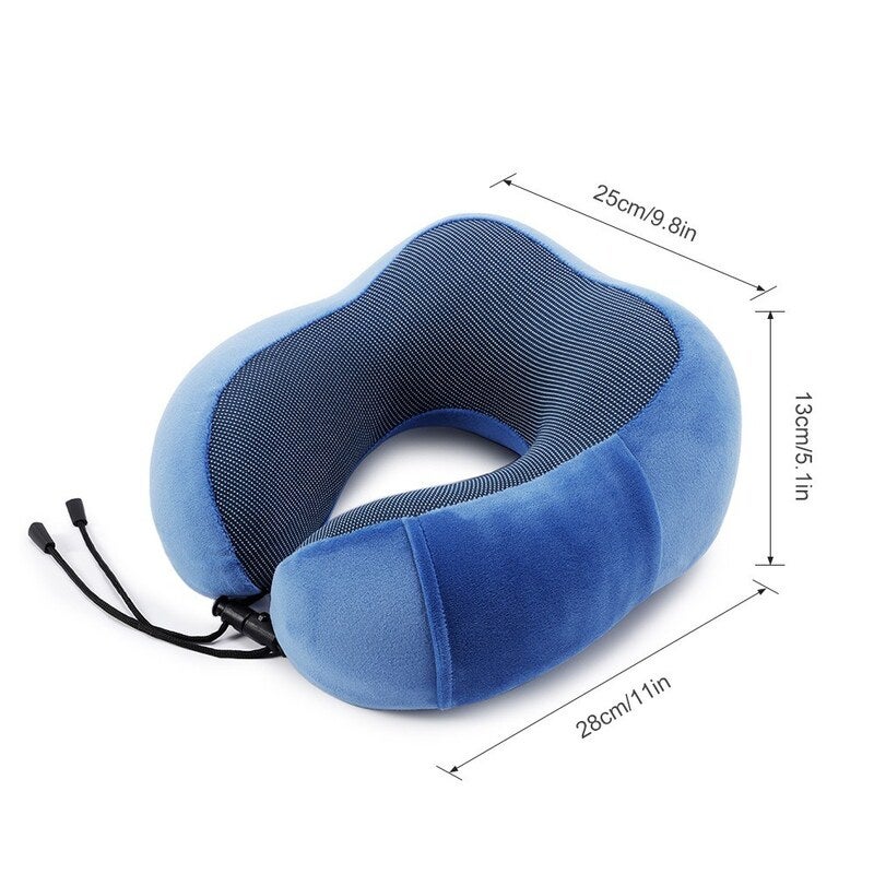 Travel Pillow Memory Foam Neck Dark Blue