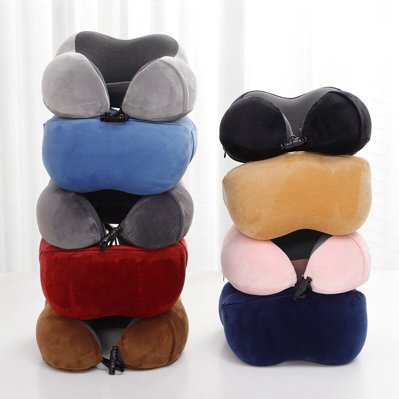 Travel Pillow Memory Foam Neck Dark Blue