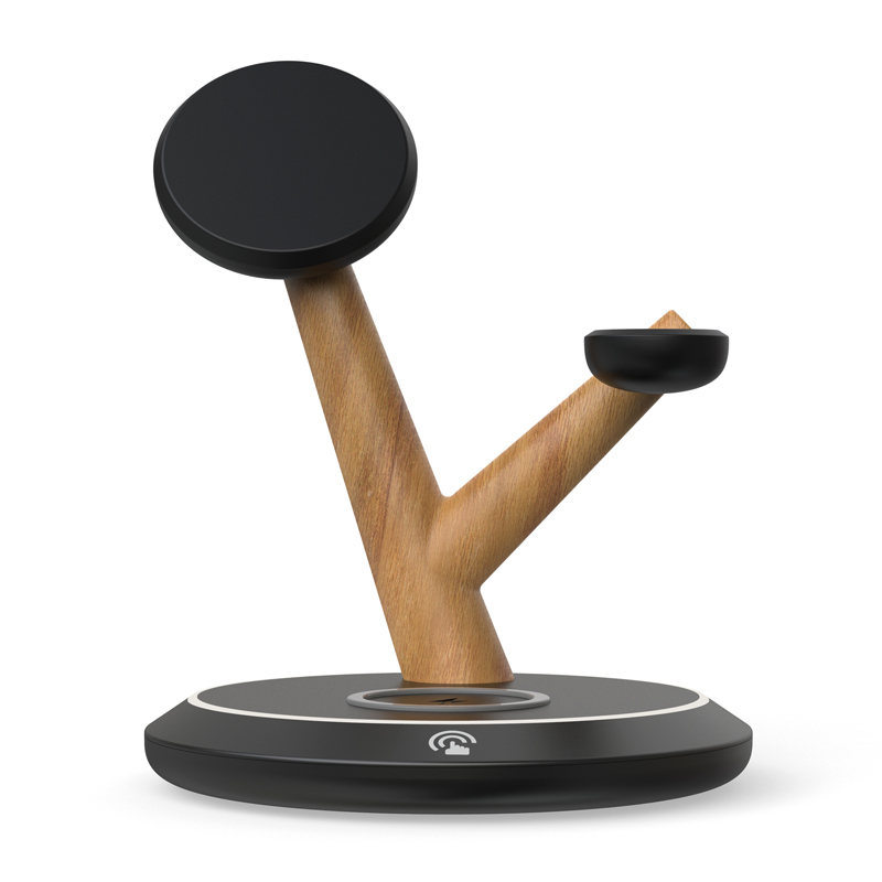 Tree Shape Usb Rechargeable Magnetic Three In One Wireless Charging Stand
