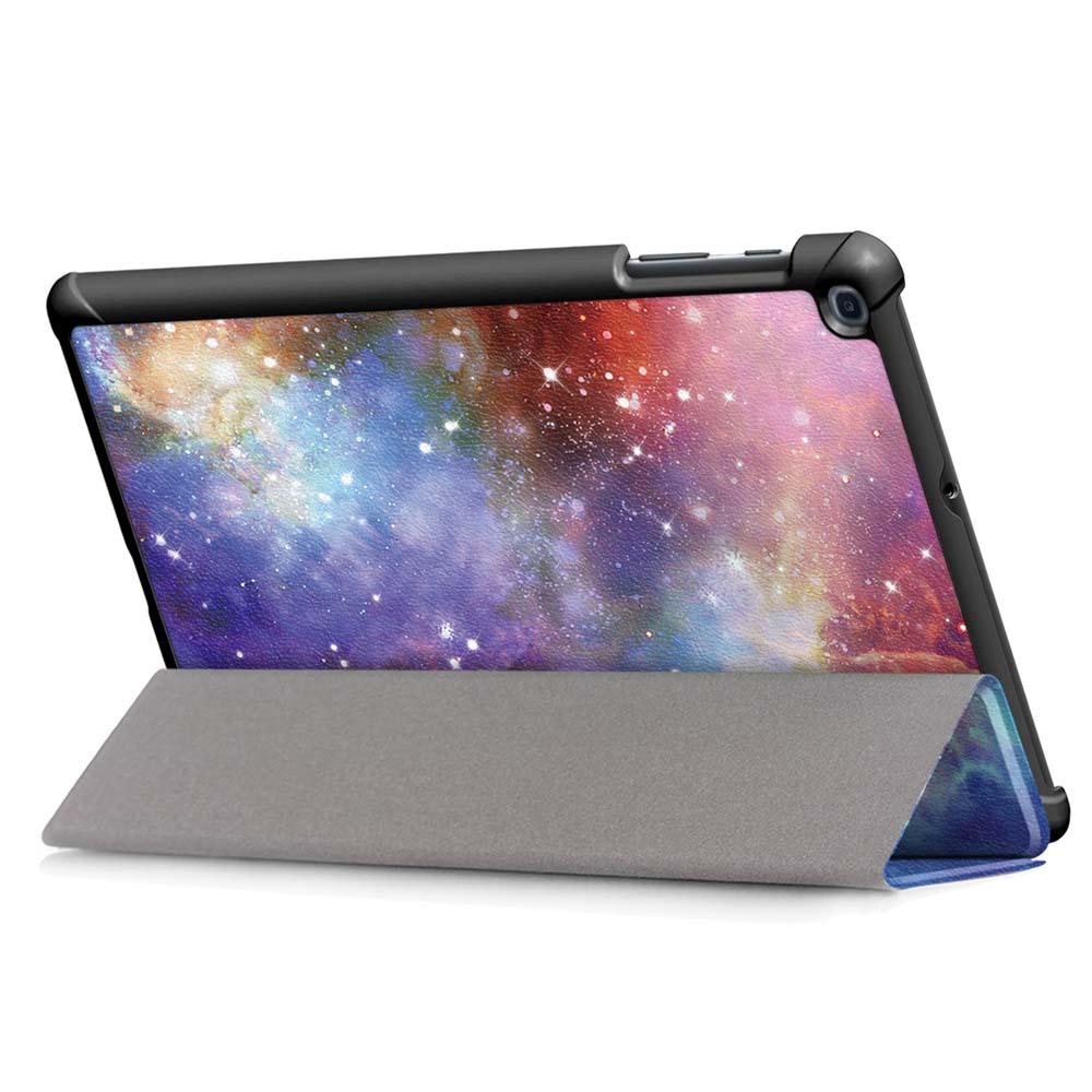 Tri-Fold Printing Tablet Case Cover For Samsung Galaxy A 10.1 2019 T510 Milky Way