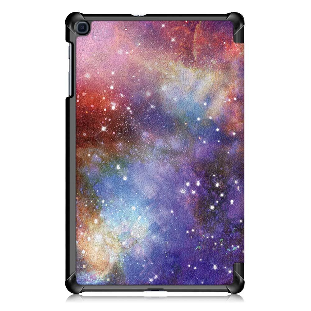 Tri-Fold Printing Tablet Case Cover For Samsung Galaxy A 10.1 2019 T510 Milky Way