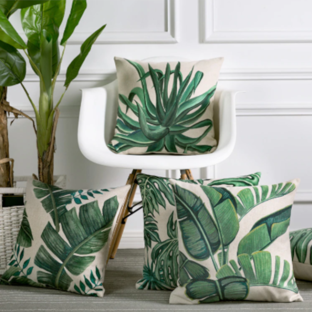 Plant Cushion Covers Coastal Decor