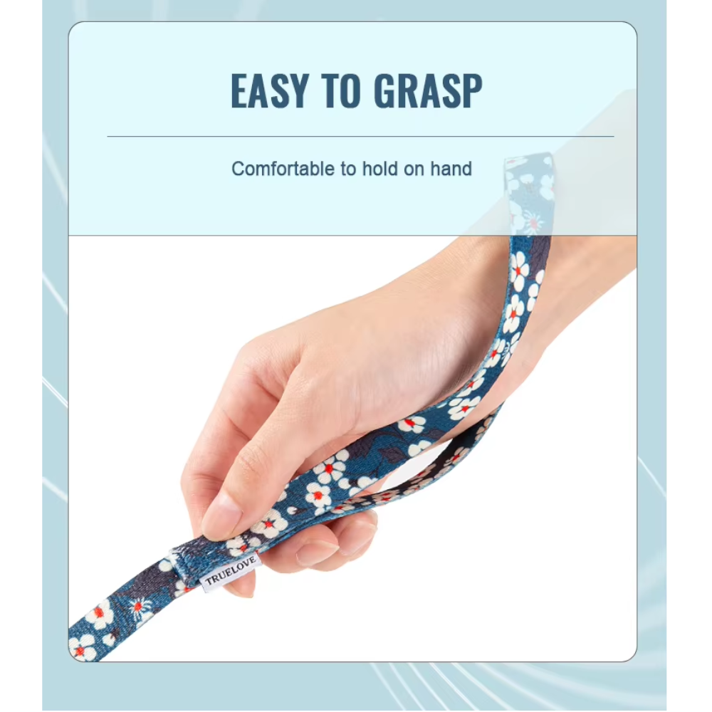 True Love Floral Multi Handle Dog Lead Blue