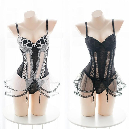 Tulle Lace Bodysuit Women
