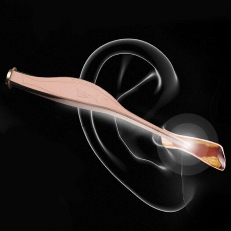 Tweezers Shaped Ear Wax Cleaner Remover Led Light Pick For Kids Adult Elderly Children Rose Red