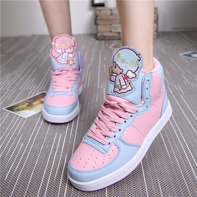 Anime Harajuku Cute Lolita Womens Little Twin Star Hi Tops Shoes