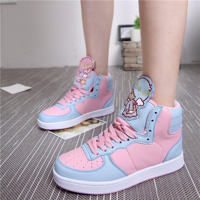 Anime Harajuku Cute Lolita Womens Little Twin Star Hi Tops Shoes