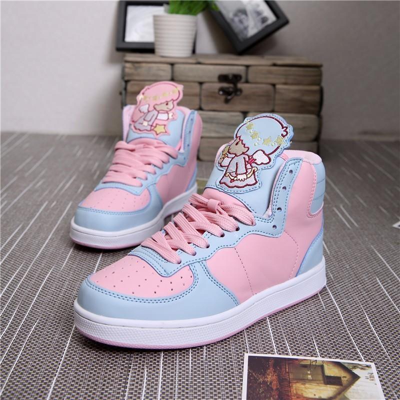 Anime Harajuku Cute Lolita Womens Little Twin Star Hi Tops Shoes