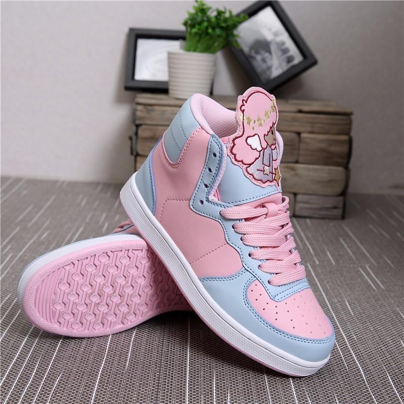 Anime Harajuku Cute Lolita Womens Little Twin Star Hi Tops Shoes