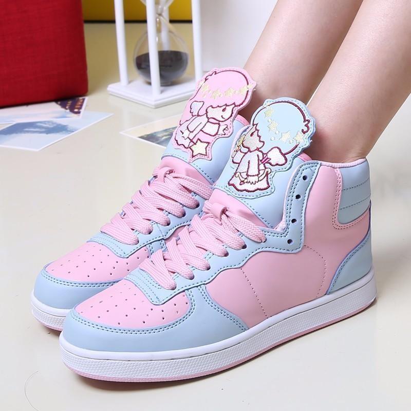 Anime Harajuku Cute Lolita Womens Little Twin Star Hi Tops Shoes