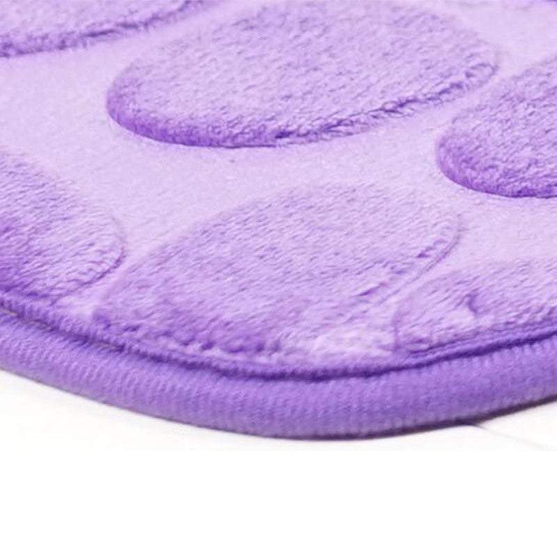 Pebbles Bath Mat Set Bathroom Square Shaped U Non Slip Floor Mats