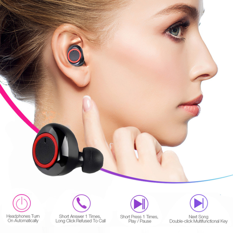 Tws Bluetooth Earphone 5.0 Wireless Y50 Headset Ipx6 Waterproof Deep Bass Earbuds