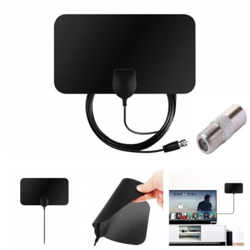 Ty13 High Gain Hdtv Definition Digital Flat Tv Antenna Dvb T2 Black