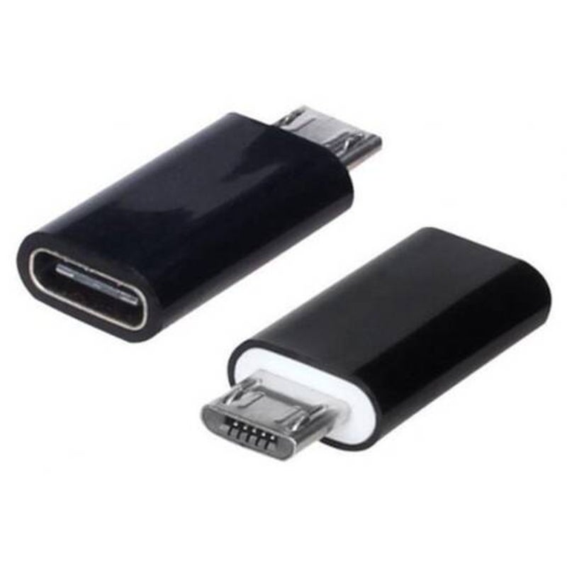Type C Female Connector To Micro Usb 2.0 Male 3.1 Converter Black